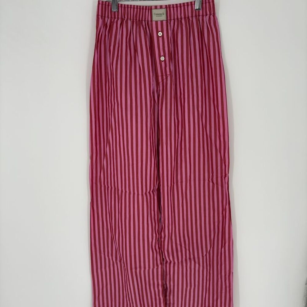 Comme Si Pant in Spritz Stripe Red Pink